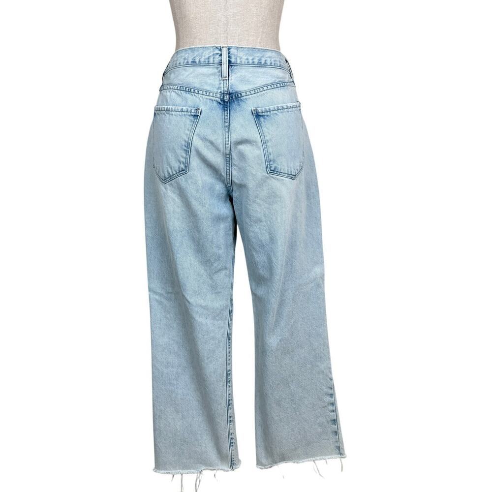 FRAME Le Jane Crop Jeans Women's 30 High Rise Wide Leg Raw Hem Denim - Picture 5 of 10